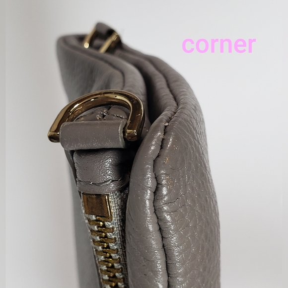 Tory Burch Bifold Clutch Gray Pebbled Leather - Picture 12 of 13